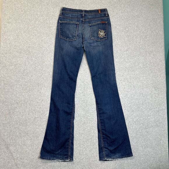 7 for All Mankind Jeans Women’s 27 Light Wash Flare Denim Bell‎ Bottom Western - Picture 9 of 16